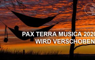 Banner Pax Terra Musica von 2020 auf 2021 verschoben