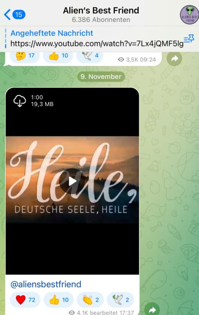 Die Band teilt das Lied Heile am 9. November auf ihrem Telegram Kanal.